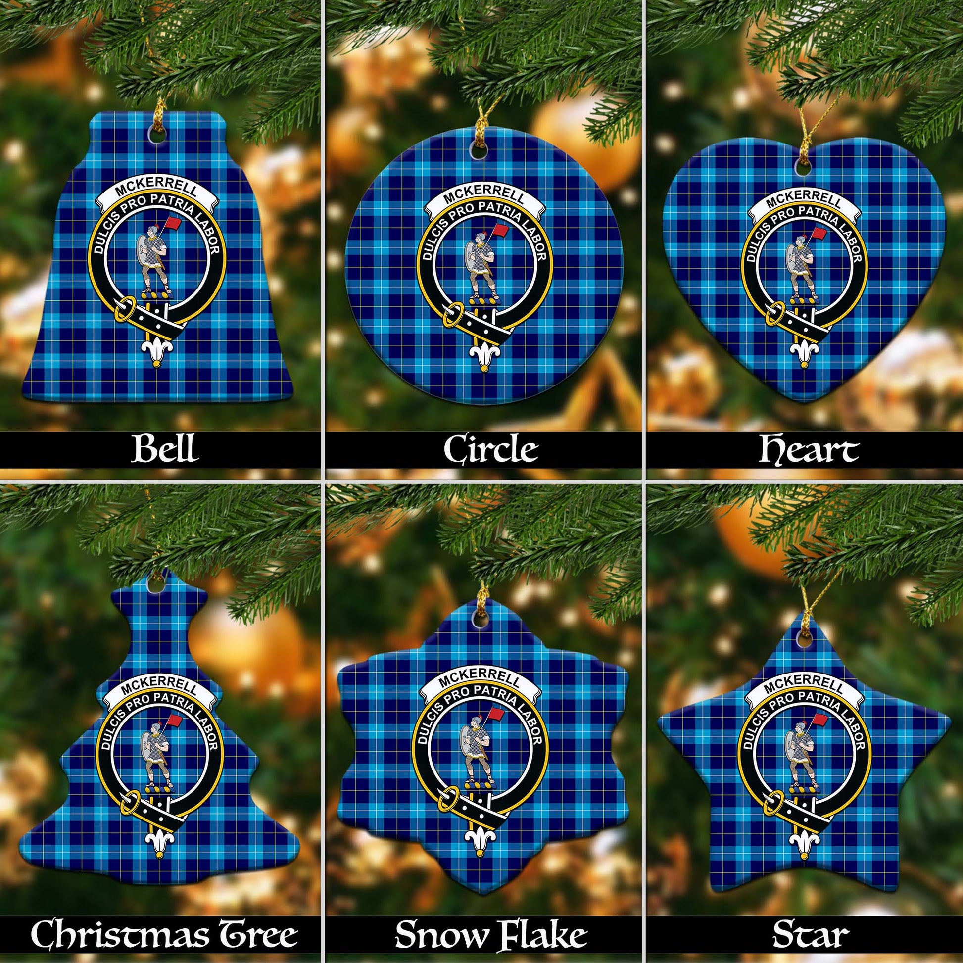 McKerrell Tartan Christmas Ceramic Ornaments with Family Crest Ceramic - Tartan Vibes Clothing