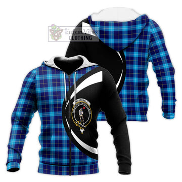 McKerrell Tartan Knitted Hoodie with Family Crest Circle Style Unisex Knitted Zip Hoodie - Tartan Vibes Clothing