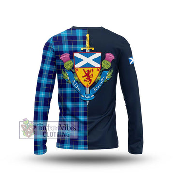 McKerrell Tartan Long Sleeve T-Shirt Alba with Scottish Lion Royal Arm Half Style - Tartan Vibes Clothing