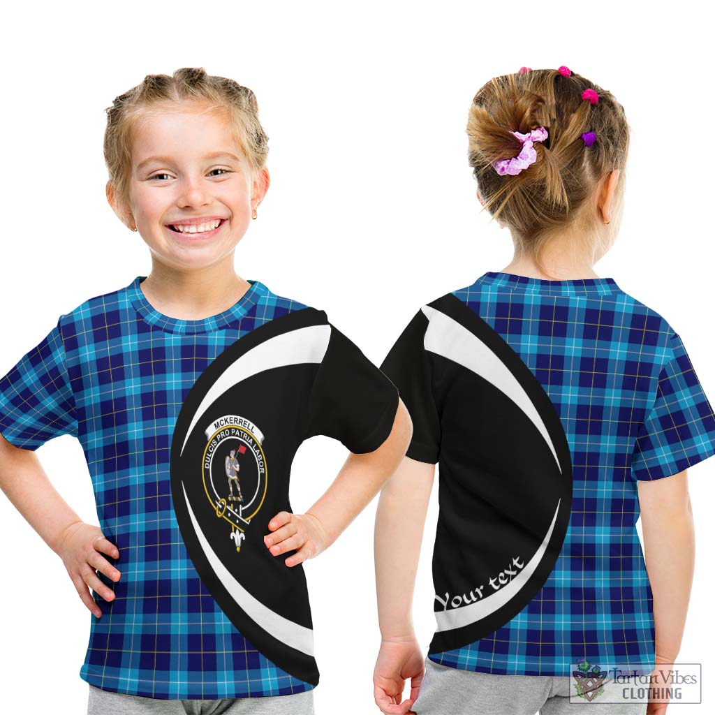 McKerrell Tartan Kid T-Shirt with Family Crest Circle Style - Tartan Vibes Clothing