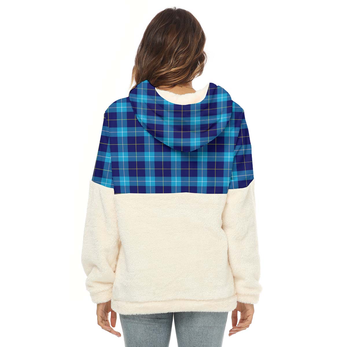 McKerrell Tartan Half Style Women's Borg Fleece Hoodie with Half Zip - Tartan Vibes Clothing