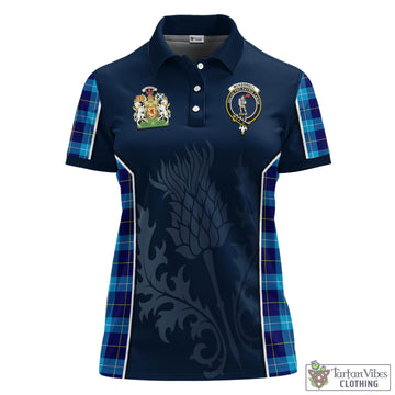 McKerrell Tartan Women's Polo Shirt with Family Crest and Scottish Thistle Vibes Sport Style