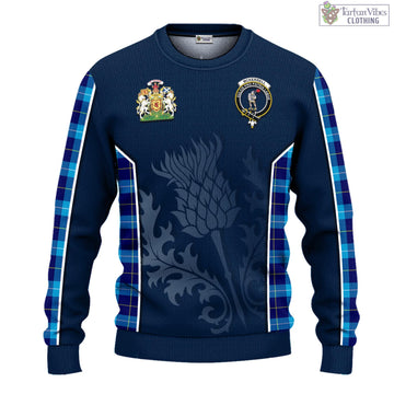 McKerrell Tartan Knitted Sweatshirt with Family Crest and Scottish Thistle Vibes Sport Style