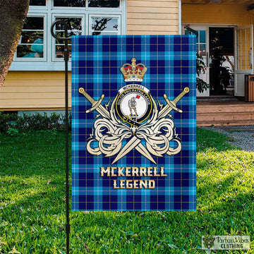 McKerrell Tartan Garden Flag with Clan Crest and the Golden Sword of Courageous Legacy Garden Flag - Tartan Vibes Clothing