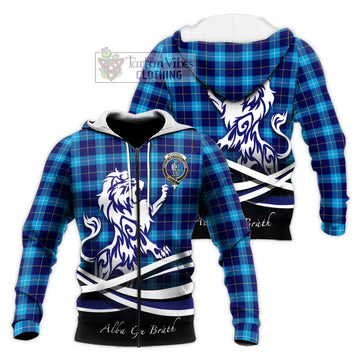 McKerrell Tartan Knitted Hoodie with Alba Gu Brath Regal Lion Emblem Unisex Knitted Zip Hoodie - Tartan Vibes Clothing