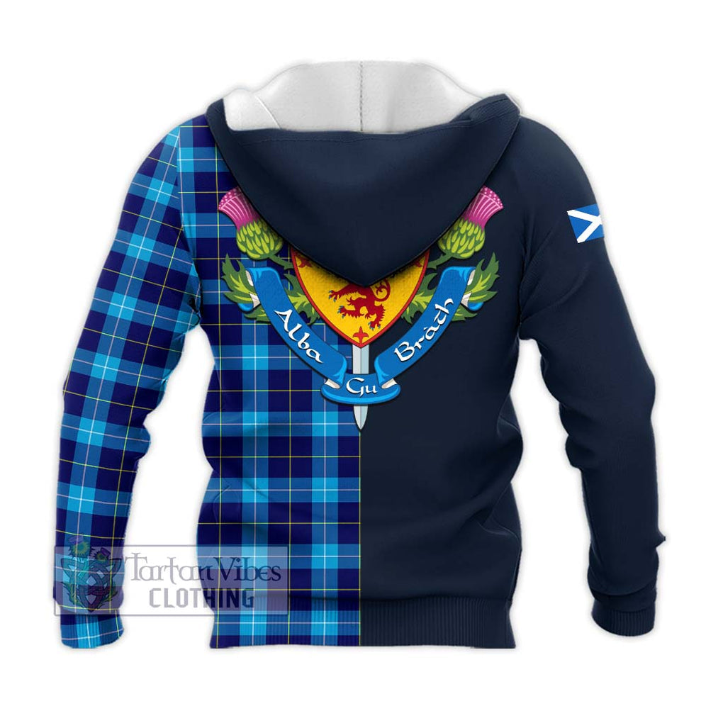 McKerrell Tartan Knitted Hoodie Alba with Scottish Lion Royal Arm Half Style - Tartan Vibes Clothing