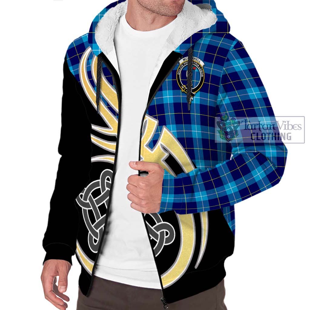 McKerrell Tartan Sherpa Hoodie with Family Crest and Celtic Symbol Style - Tartan Vibes Clothing