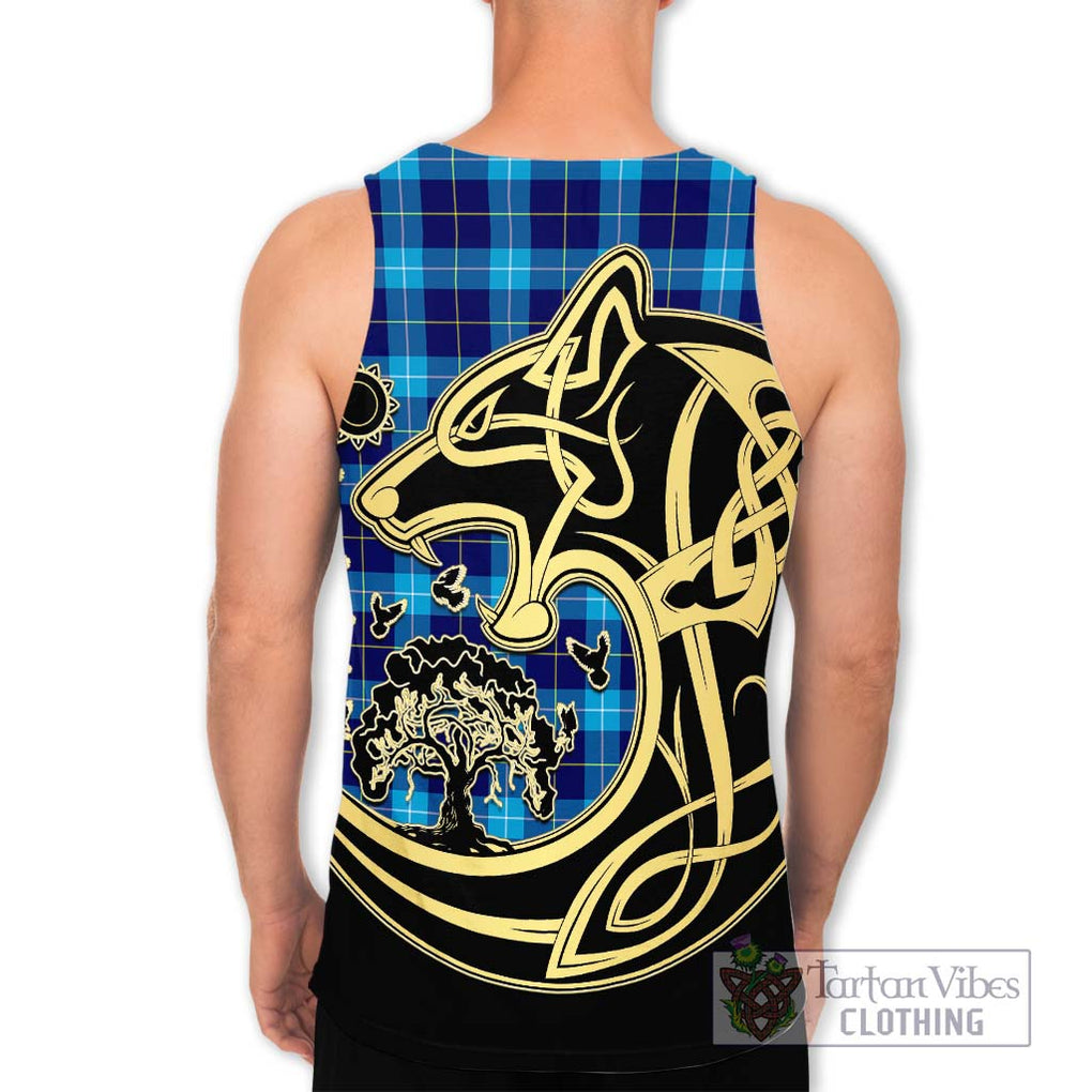 McKerrell Tartan Men's Tank Top with Family Crest Celtic Wolf Style - Tartan Vibes Clothing