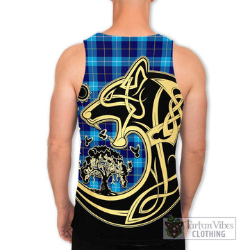McKerrell Tartan Men's Tank Top with Family Crest Celtic Wolf Style - Tartan Vibes Clothing