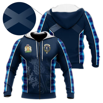 McKerrell Tartan Knitted Hoodie with Family Crest and Scottish Thistle Vibes Sport Style - Tartan Vibes Clothing