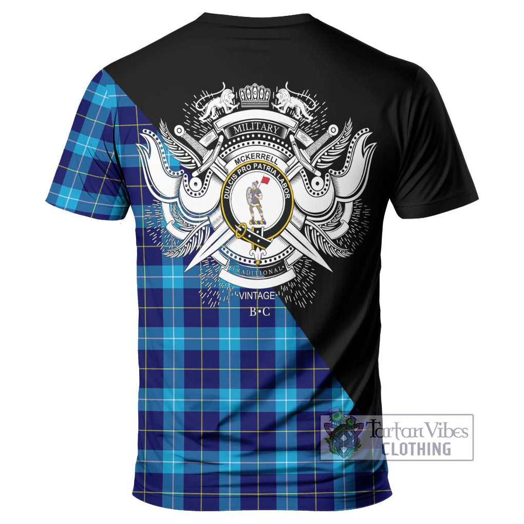 McKerrell Tartan T-Shirt with Family Crest and Military Logo Style - Tartan Vibes Clothing