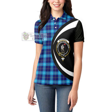 McKerrell Tartan Women's Polo Shirt with Family Crest Circle Style