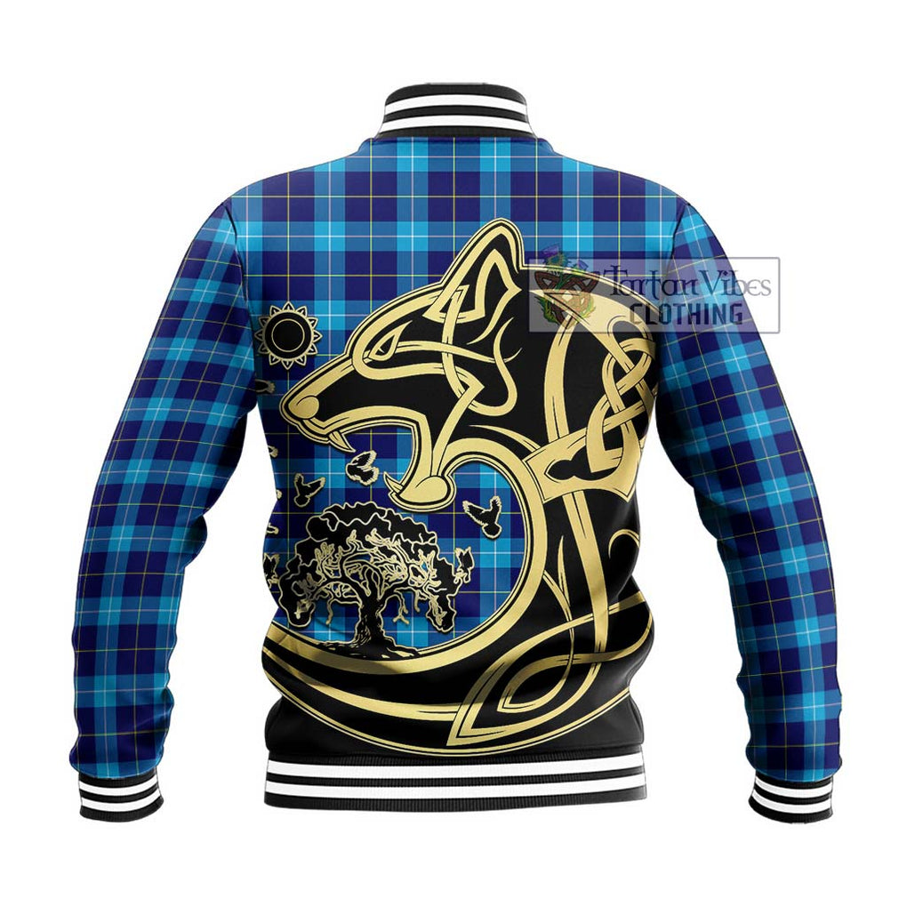 McKerrell Tartan Baseball Jacket with Family Crest Celtic Wolf Style - Tartan Vibes Clothing