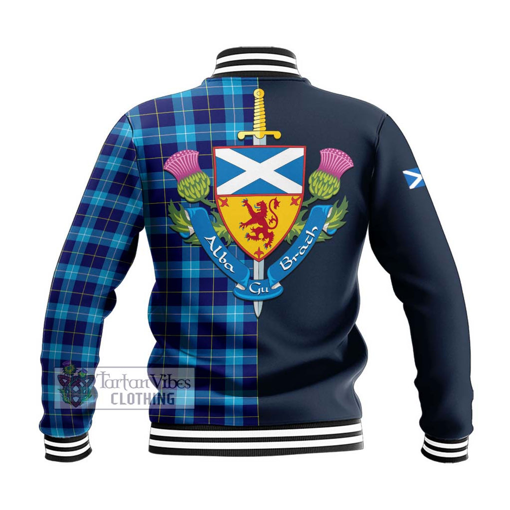 Tartan Vibes Clothing McKerrell Tartan Baseball Jacket with Scottish Lion Royal Arm Half Style