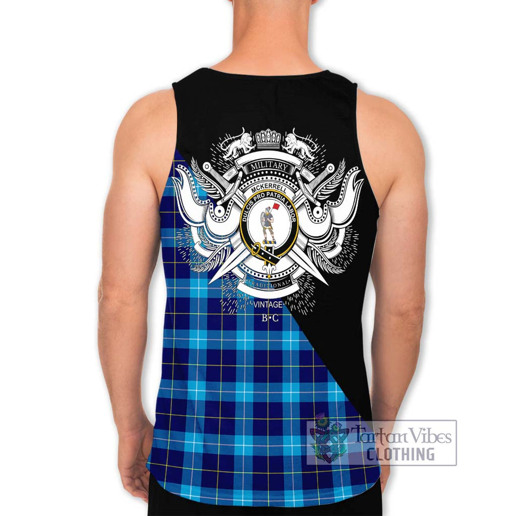 McKerrell Tartan Men's Tank Top with Family Crest and Military Logo Style - Tartan Vibes Clothing