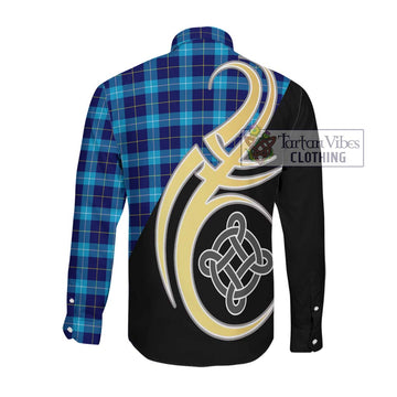 McKerrell Tartan Long Sleeve Button Shirt with Family Crest and Celtic Symbol Style Men's Shirt - Tartan Vibes Clothing
