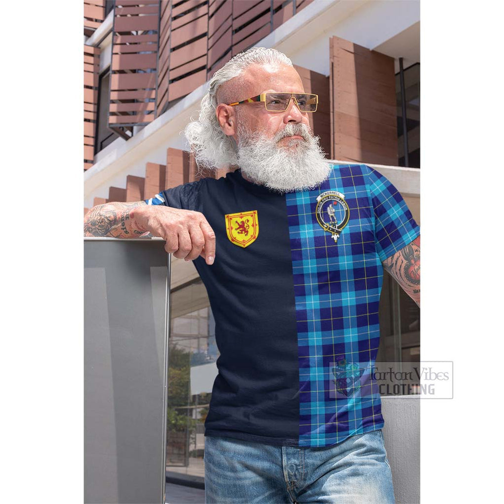 Tartan Vibes Clothing McKerrell Tartan Cotton T-shirt with Scottish Lion Royal Arm Half Style