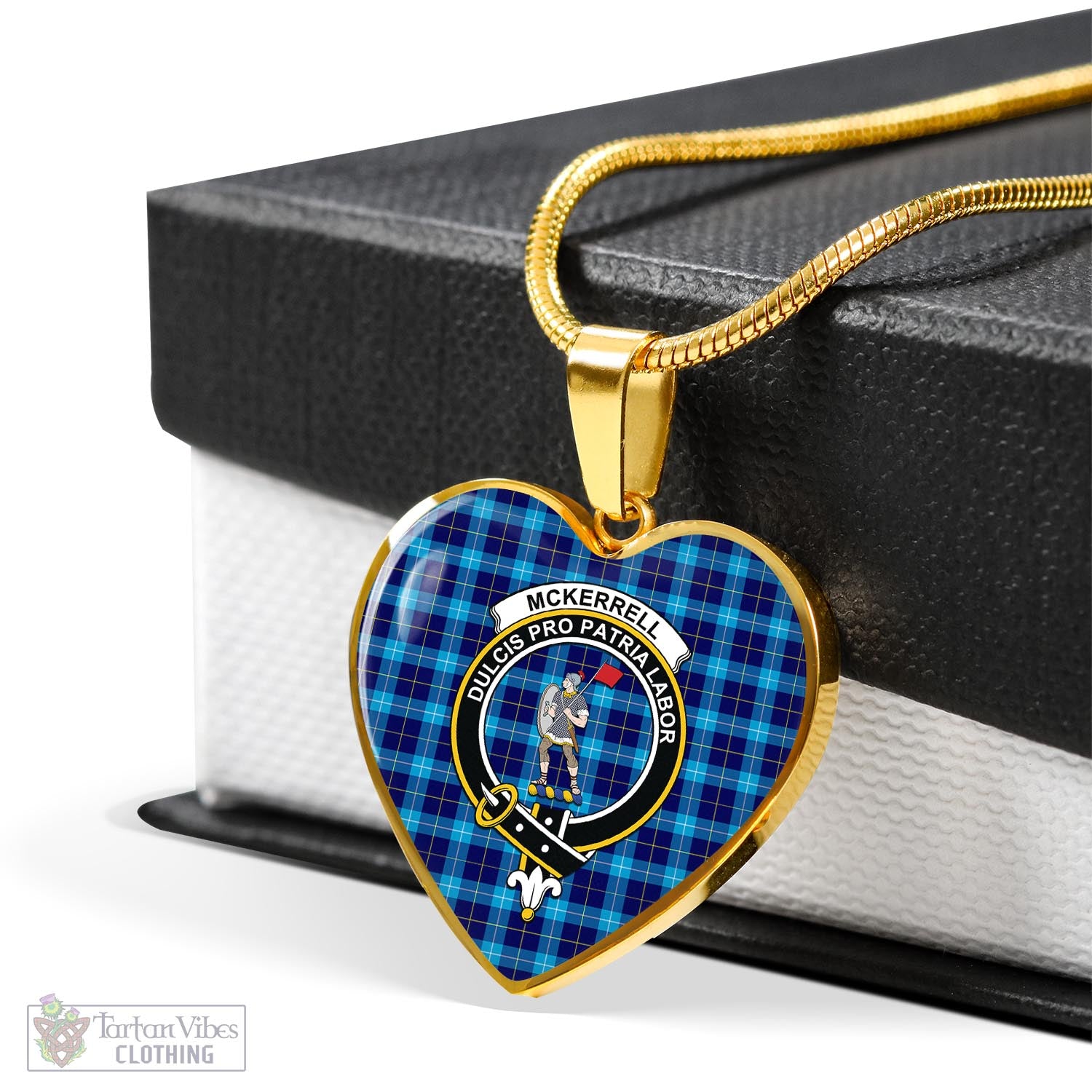 McKerrell Tartan Heart Necklace with Family Crest - Tartan Vibes Clothing