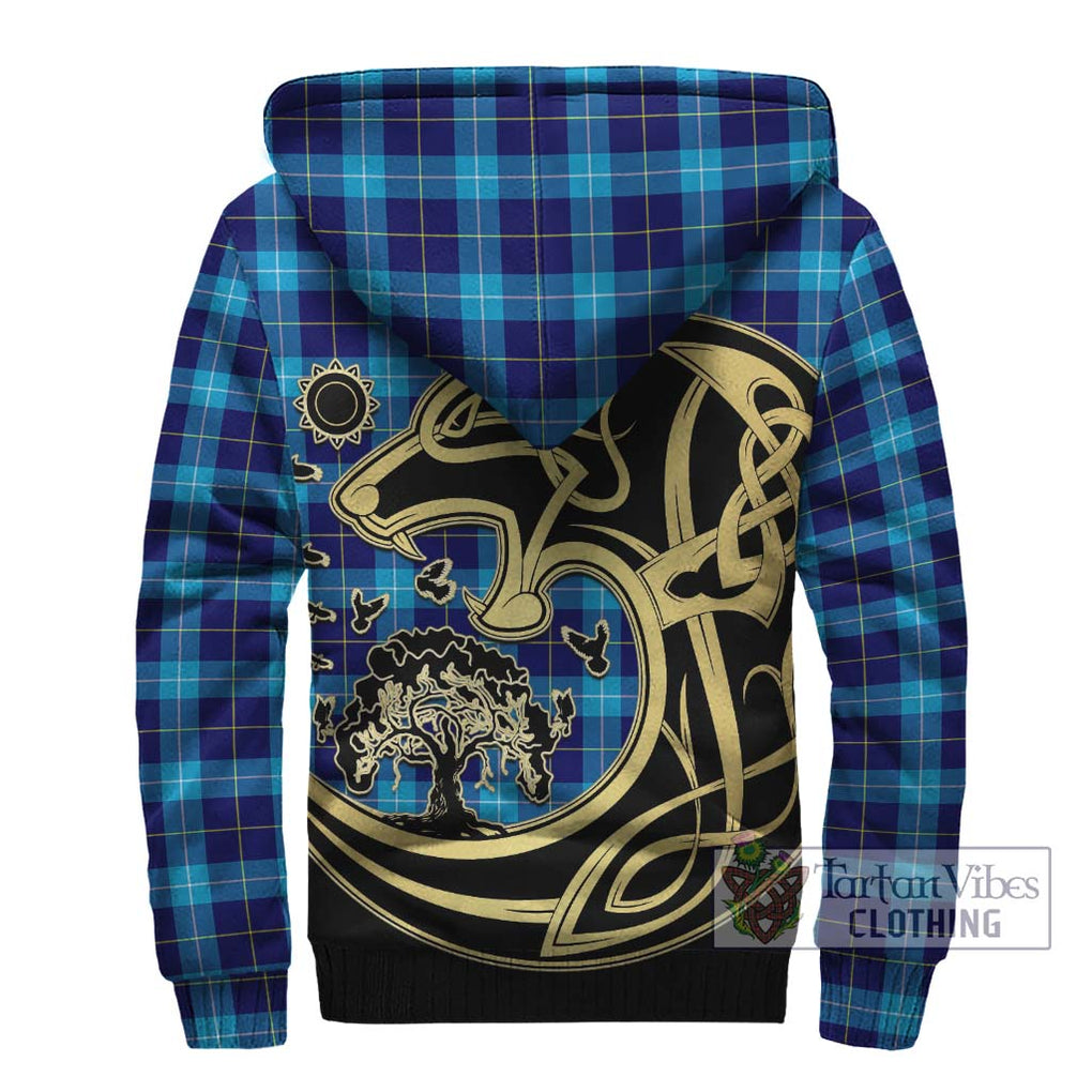 McKerrell Tartan Sherpa Hoodie with Family Crest Celtic Wolf Style - Tartan Vibes Clothing
