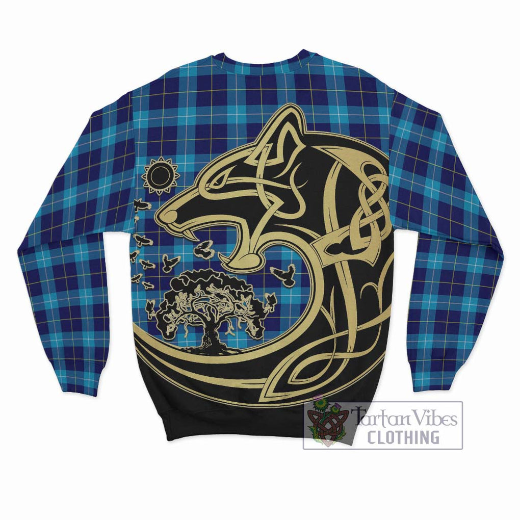 McKerrell Tartan Sweatshirt with Family Crest Celtic Wolf Style - Tartan Vibes Clothing