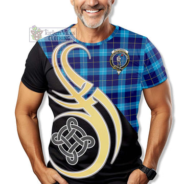 McKerrell Tartan T-Shirt with Family Crest and Celtic Symbol Style - Tartan Vibes Clothing