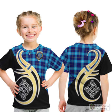 McKerrell Tartan Kid T-Shirt with Family Crest and Celtic Symbol Style - Tartan Vibes Clothing