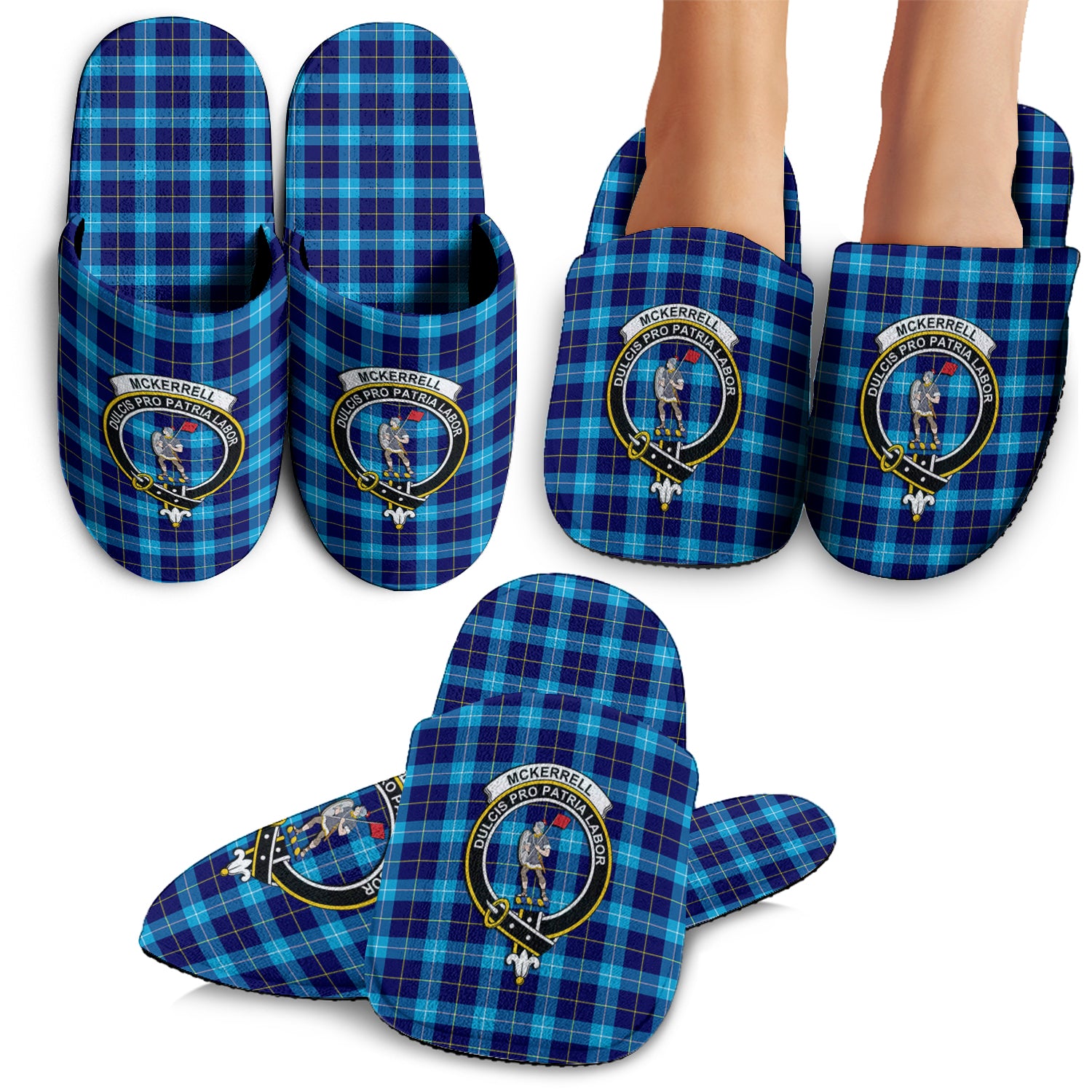 McKerrell Tartan Home Slippers with Family Crest - Tartan Vibes Clothing