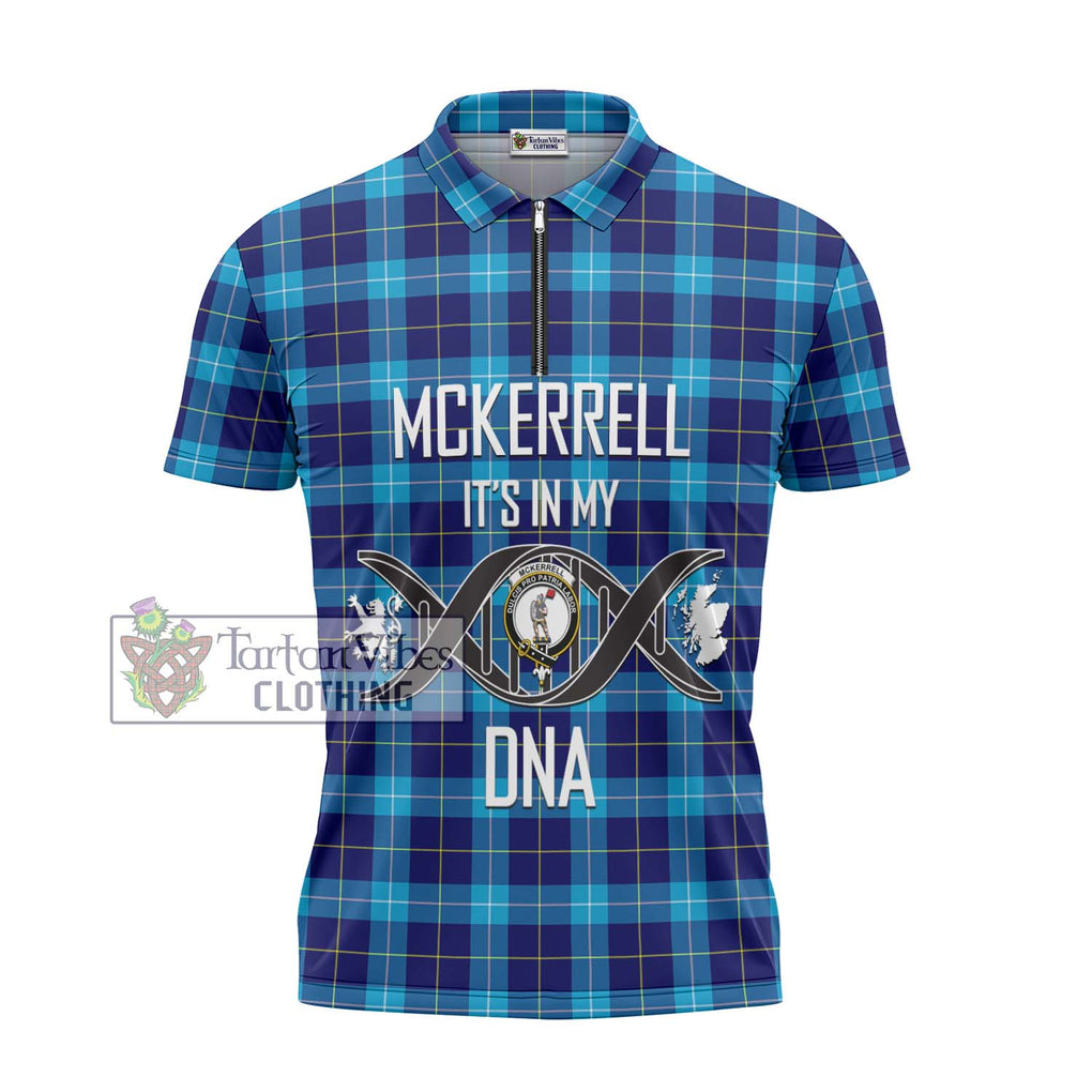 McKerrell Tartan Zipper Polo Shirt with Family Crest DNA In Me Style - Tartanvibesclothing Shop