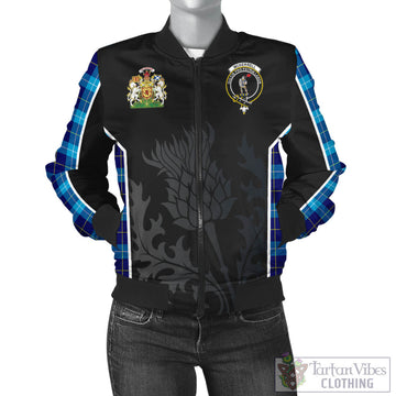 McKerrell Tartan Bomber Jacket with Family Crest and Scottish Thistle Vibes Sport Style