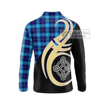 McKerrell Tartan Long Sleeve Polo Shirt with Family Crest and Celtic Symbol Style - Tartan Vibes Clothing
