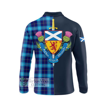 McKerrell Tartan Long Sleeve Polo Shirt Alba with Scottish Lion Royal Arm Half Style - Tartan Vibes Clothing