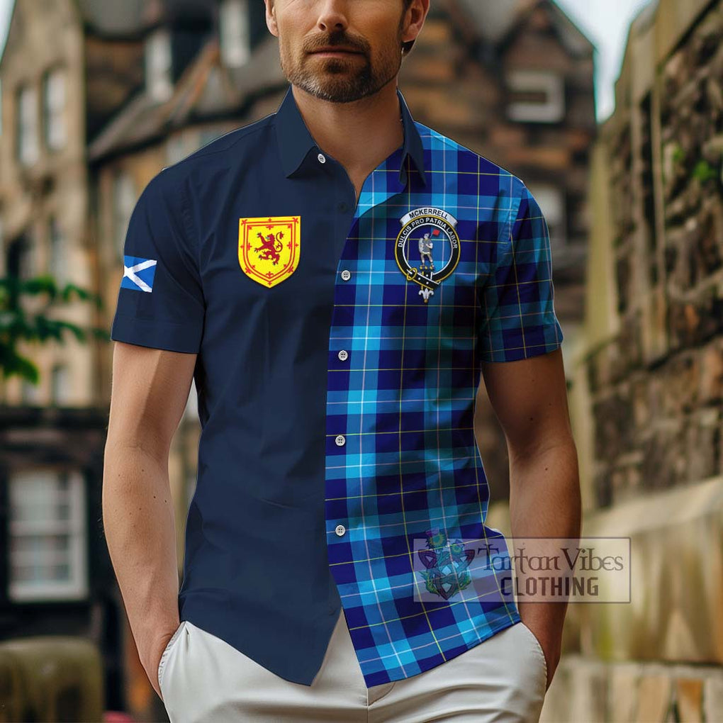 McKerrell Tartan Hawaiian Shirt Alba with Scottish Lion Royal Arm Half Style - Tartan Vibes Clothing