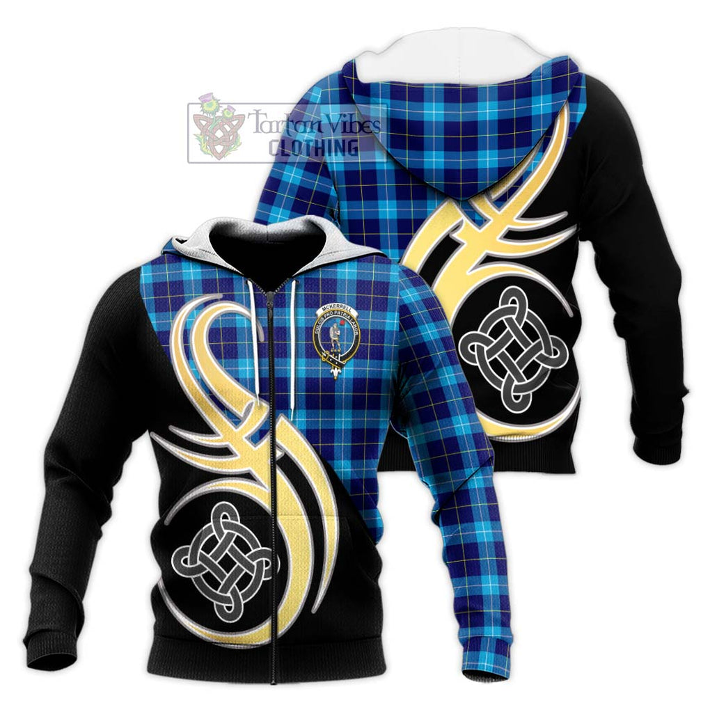McKerrell Tartan Knitted Hoodie with Family Crest and Celtic Symbol Style Unisex Knitted Zip Hoodie - Tartan Vibes Clothing