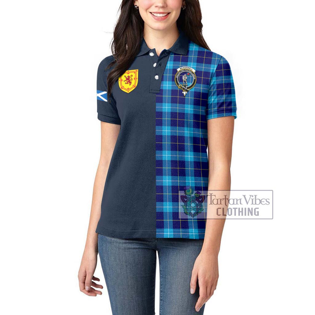 McKerrell Tartan Women's Polo Shirt Alba with Scottish Lion Royal Arm Half Style - Tartan Vibes Clothing