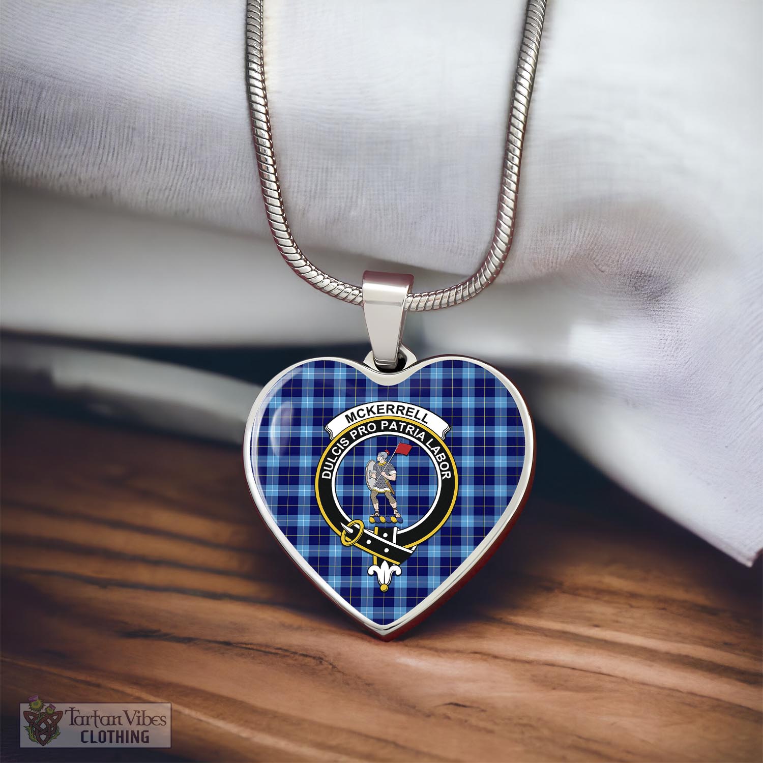 McKerrell Tartan Heart Necklace with Family Crest - Tartan Vibes Clothing