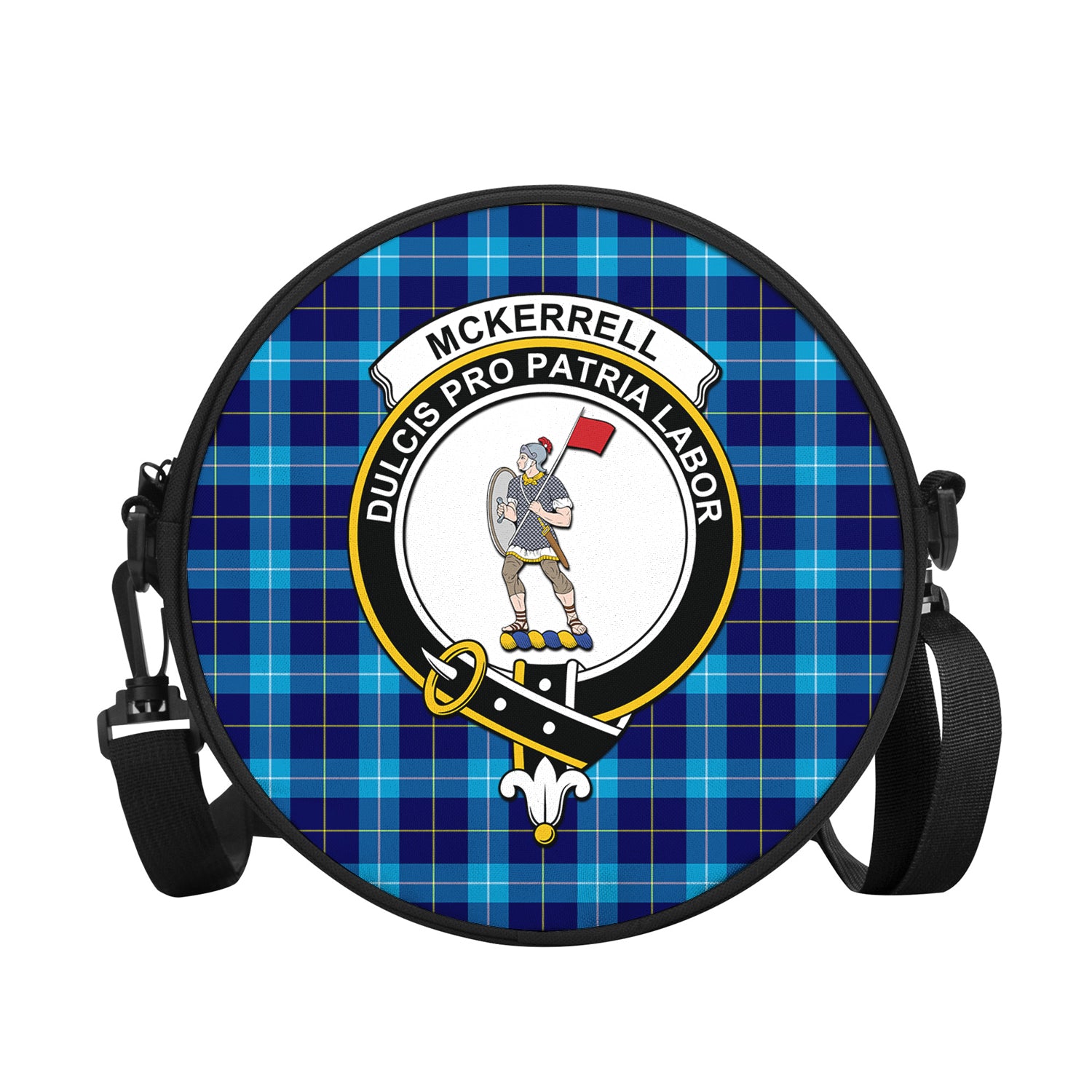 McKerrell Tartan Round Satchel Bags with Family Crest - Tartan Vibes Clothing