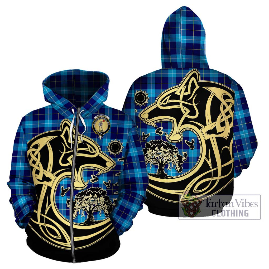 McKerrell Tartan Hoodie with Family Crest Celtic Wolf Style - Tartan Vibes Clothing