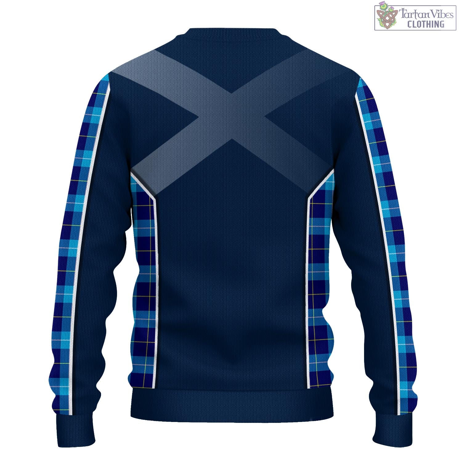 Tartan Vibes Clothing McKerrell Tartan Knitted Sweatshirt with Family Crest and Scottish Thistle Vibes Sport Style