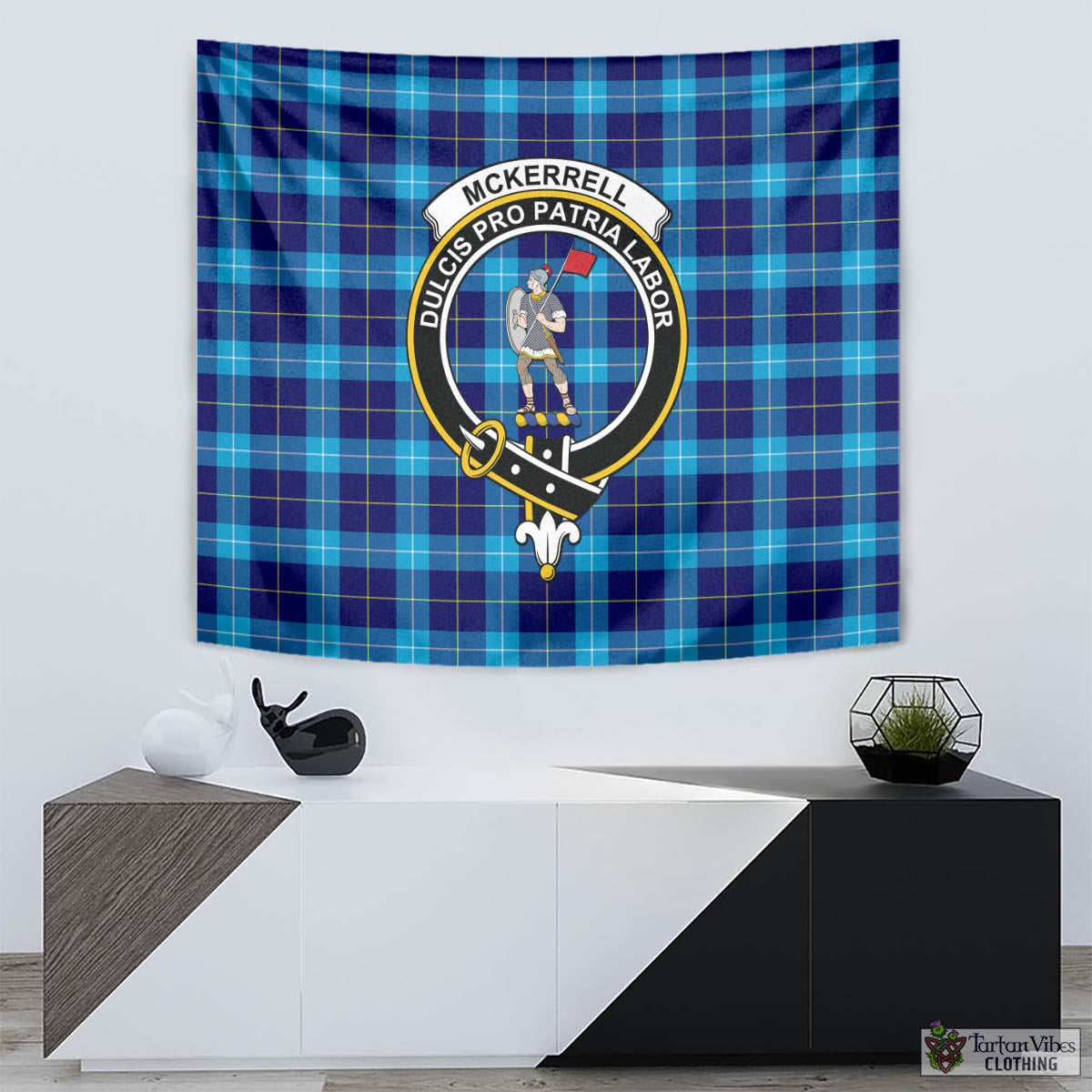 McKerrell Tartan Tapestry Wall Hanging and Home Decor for Room with Family Crest - Tartan Vibes Clothing