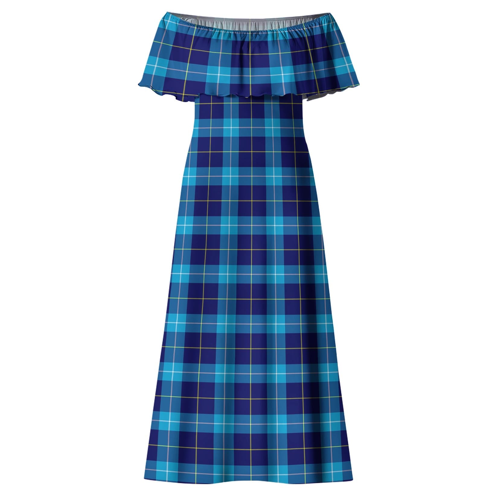 McKerrell Tartan Off Shoulder Long Dress - Tartan Vibes Clothing