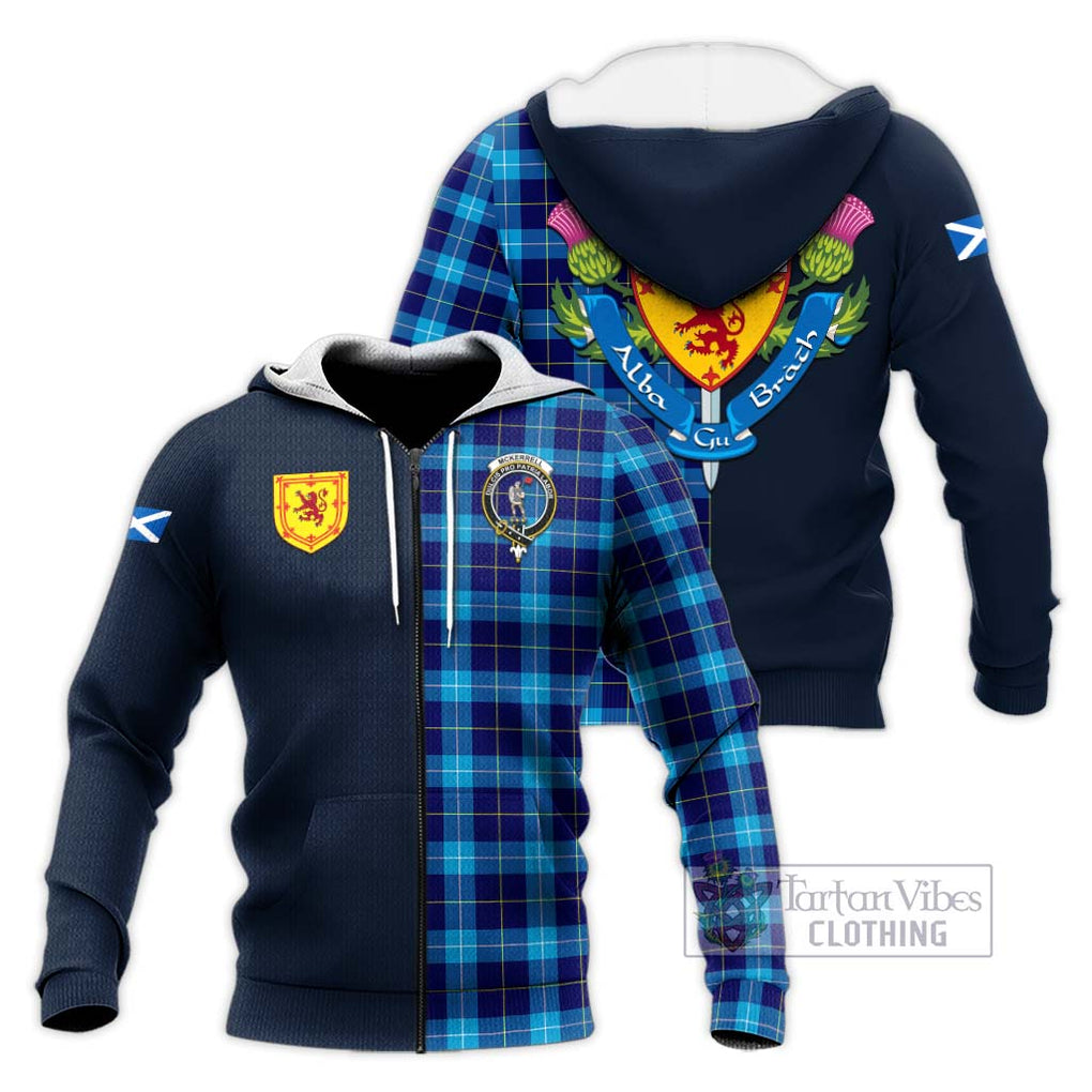 McKerrell Tartan Knitted Hoodie Alba with Scottish Lion Royal Arm Half Style Unisex Knitted Zip Hoodie - Tartan Vibes Clothing