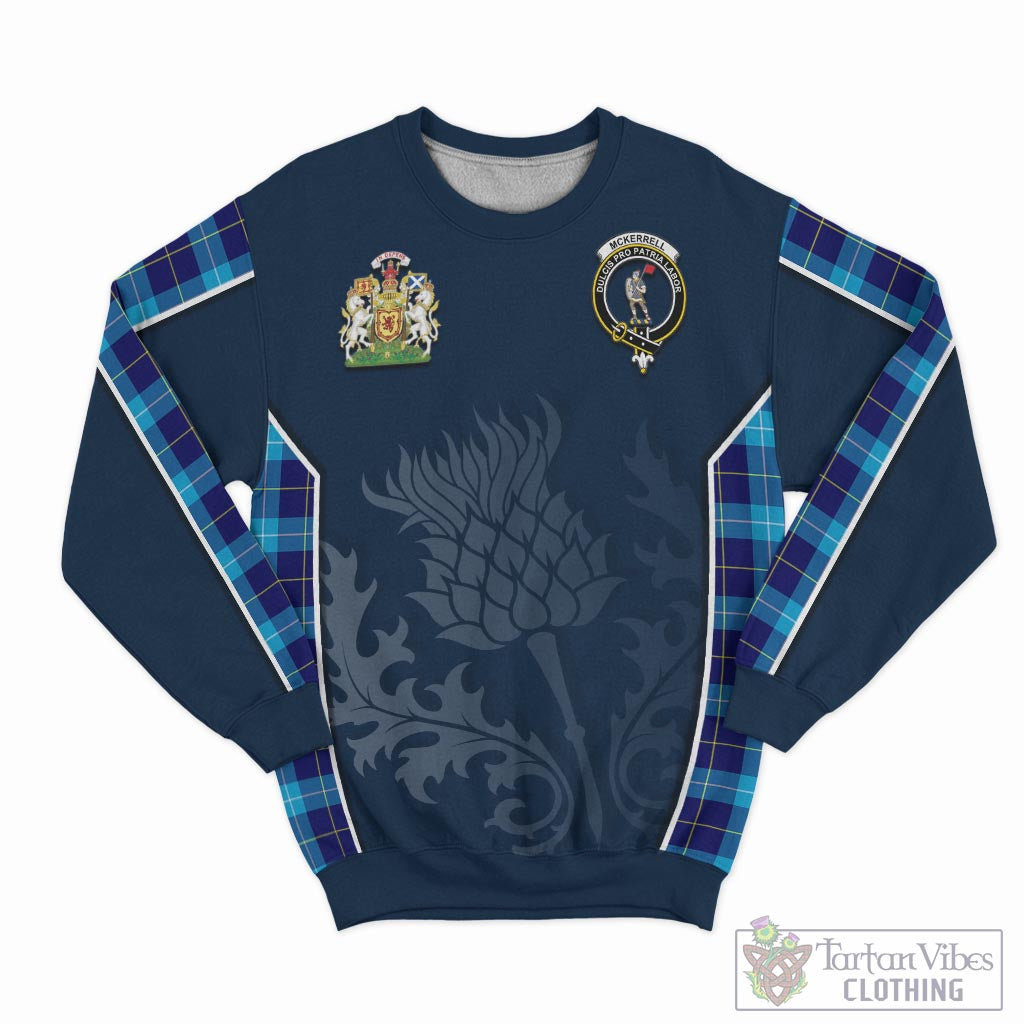 McKerrell Tartan Sweatshirt with Family Crest and Scottish Thistle Vibes Sport Style - Tartan Vibes Clothing