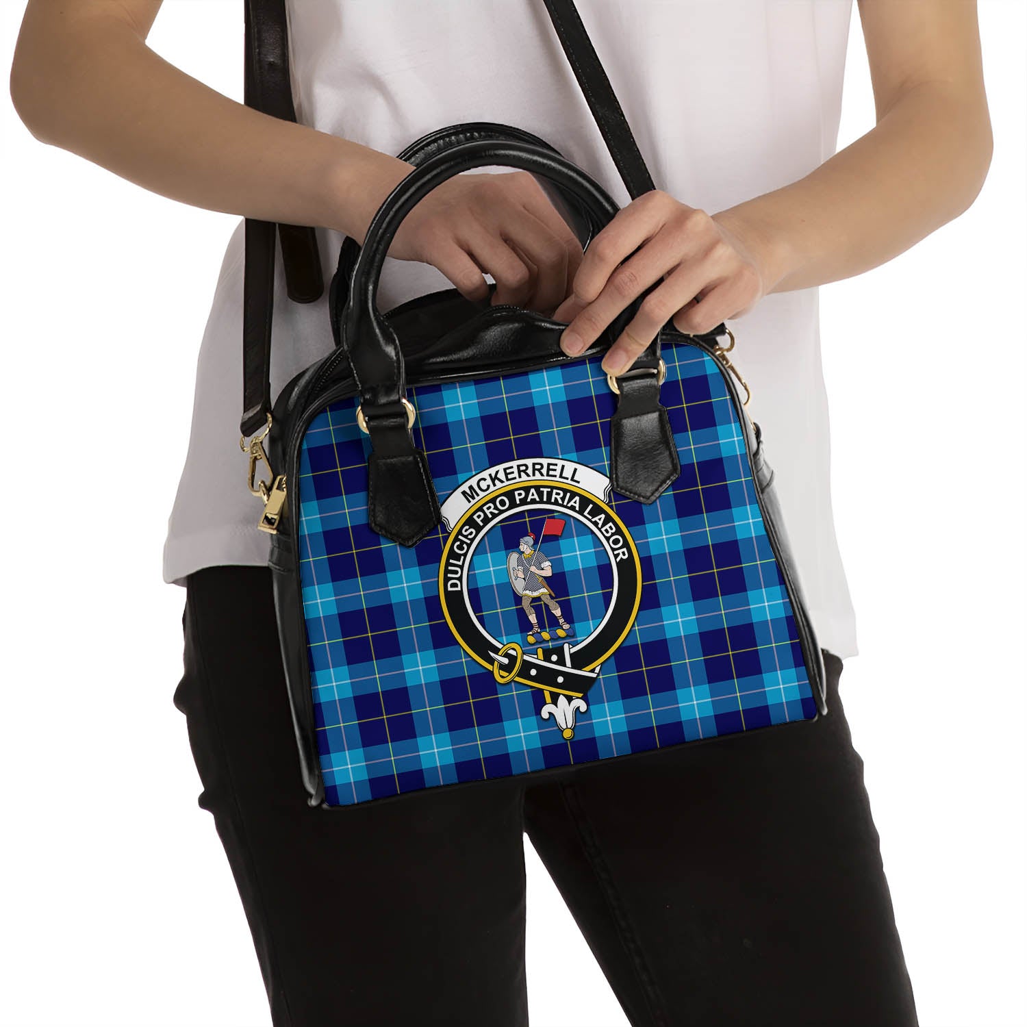 McKerrell Tartan Shoulder Handbags with Family Crest - Tartan Vibes Clothing