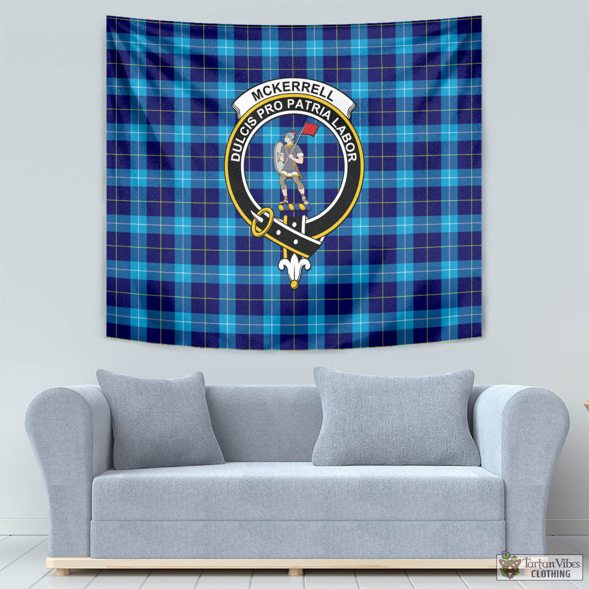 McKerrell Tartan Tapestry Wall Hanging and Home Decor for Room with Family Crest - Tartan Vibes Clothing