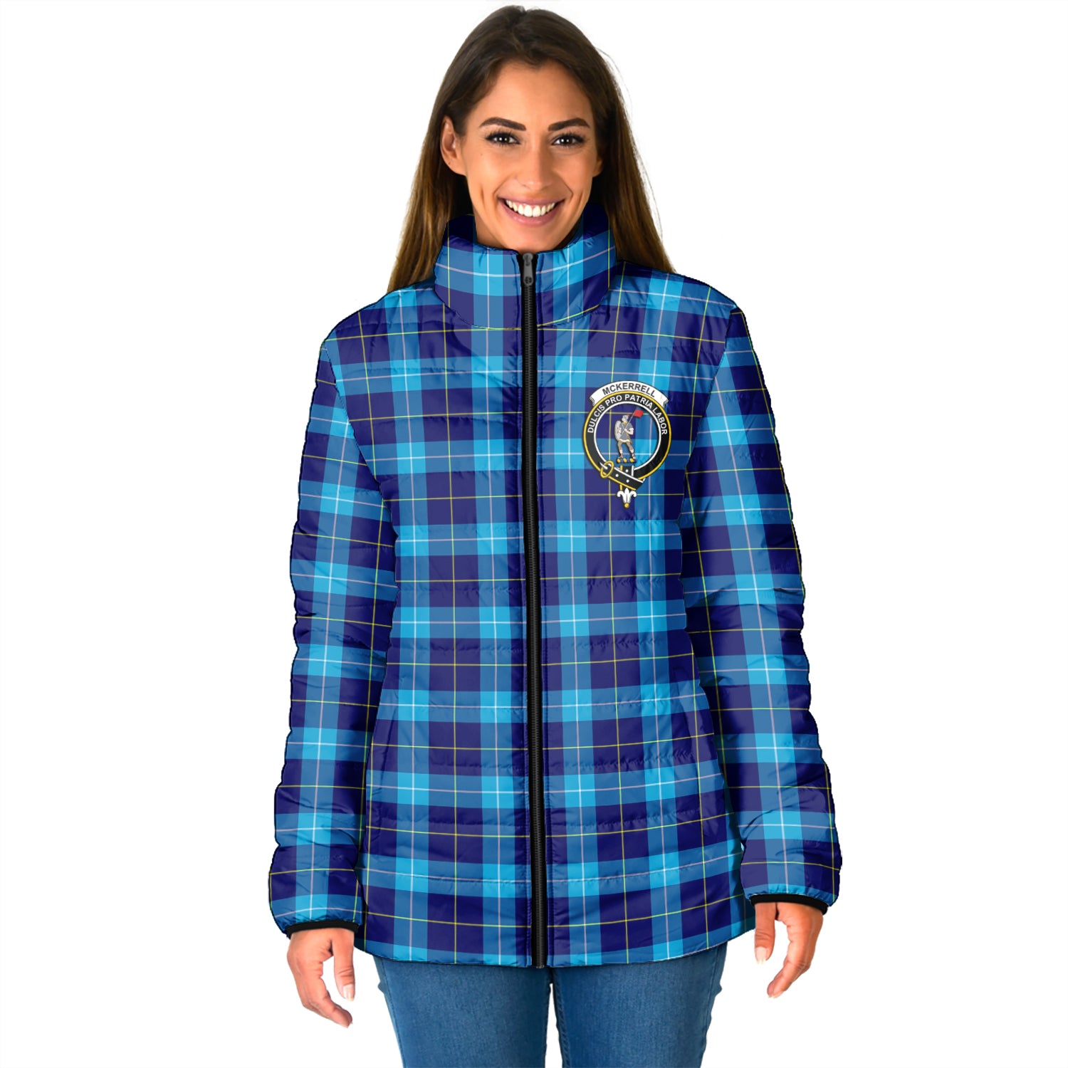 McKerrell Tartan Padded Jacket with Family Crest - Tartan Vibes Clothing