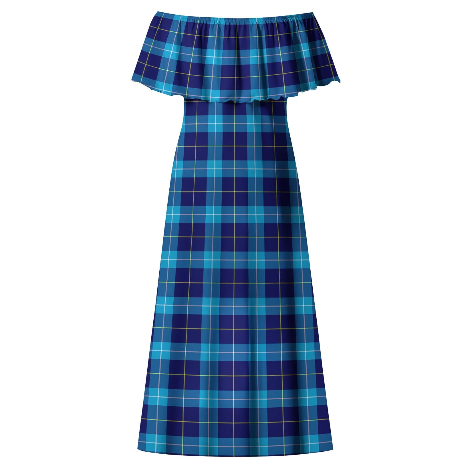 McKerrell Tartan Off Shoulder Long Dress - Tartan Vibes Clothing