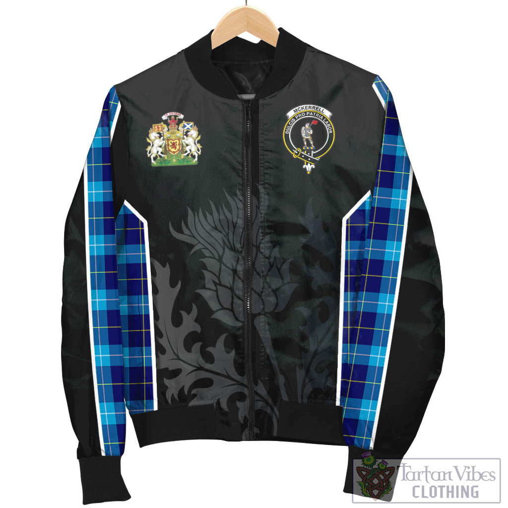 McKerrell Tartan Bomber Jacket with Family Crest and Scottish Thistle Vibes Sport Style - Tartan Vibes Clothing
