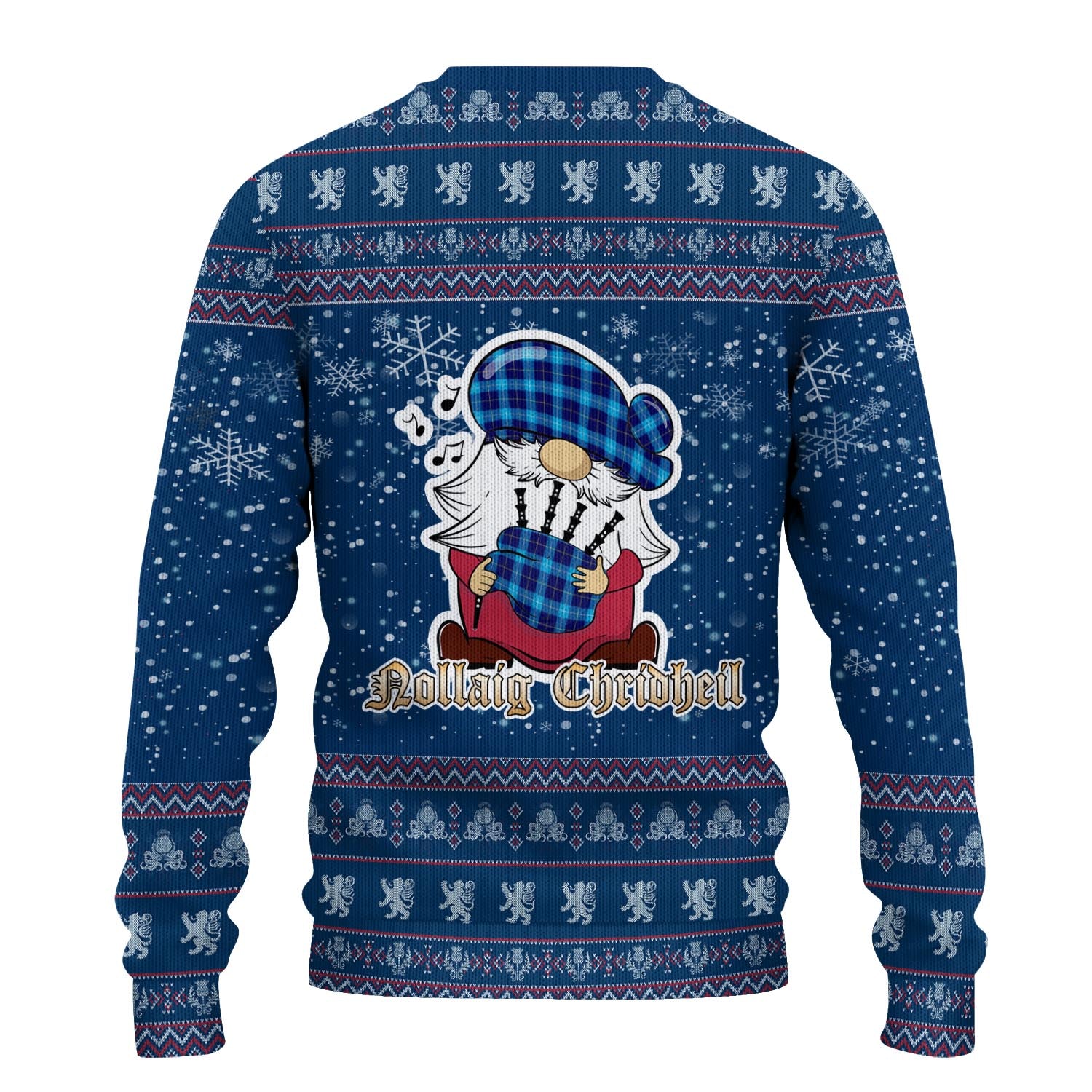 McKerrell Clan Christmas Family Knitted Sweater with Funny Gnome Playing Bagpipes - Tartanvibesclothing