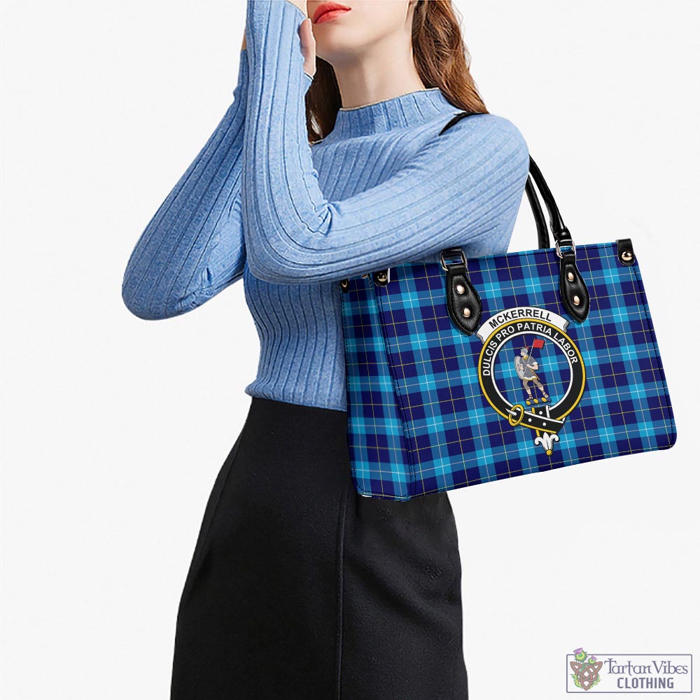 McKerrell Tartan Luxury Leather Handbags with Family Crest - Tartan Vibes Clothing