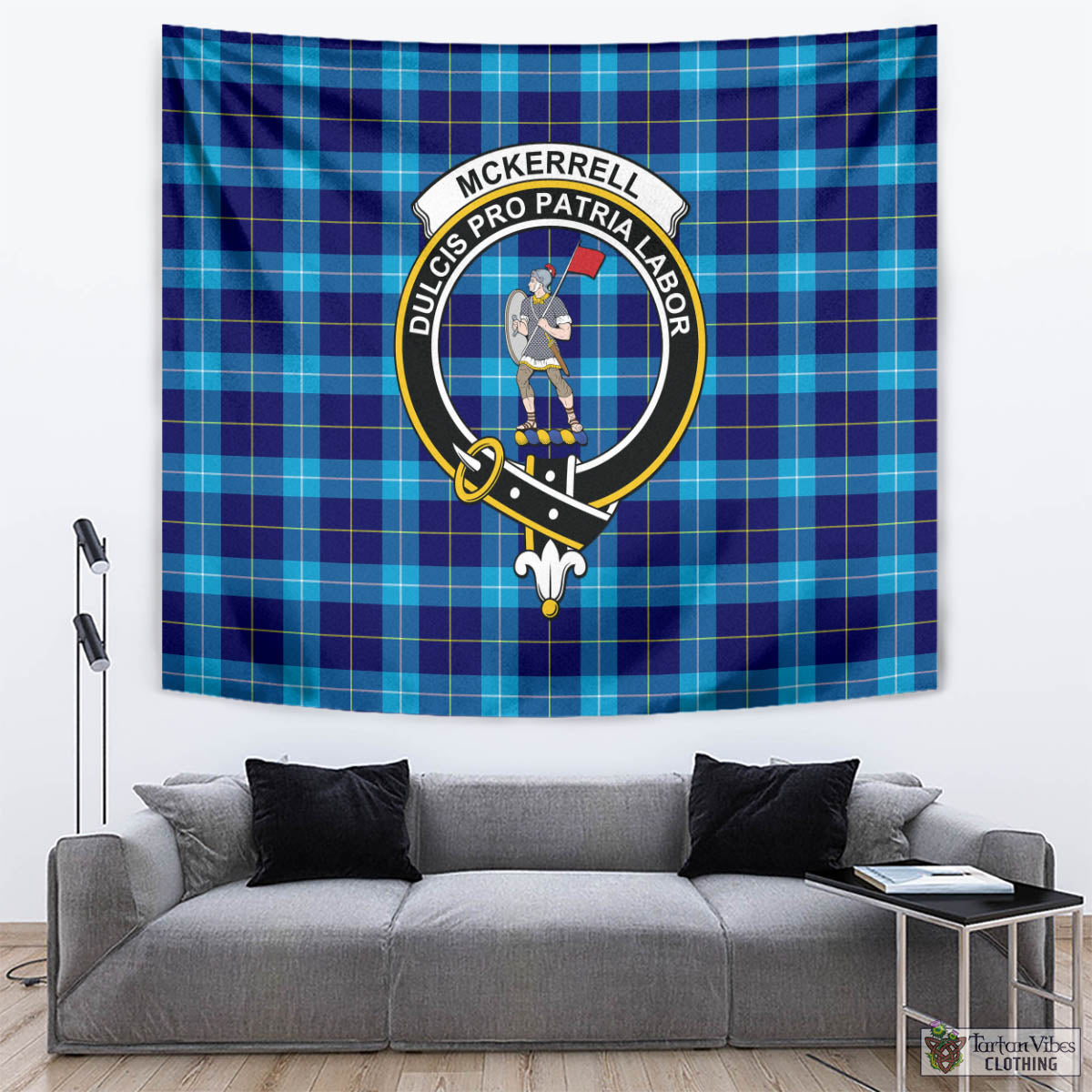 McKerrell Tartan Tapestry Wall Hanging and Home Decor for Room with Family Crest - Tartan Vibes Clothing